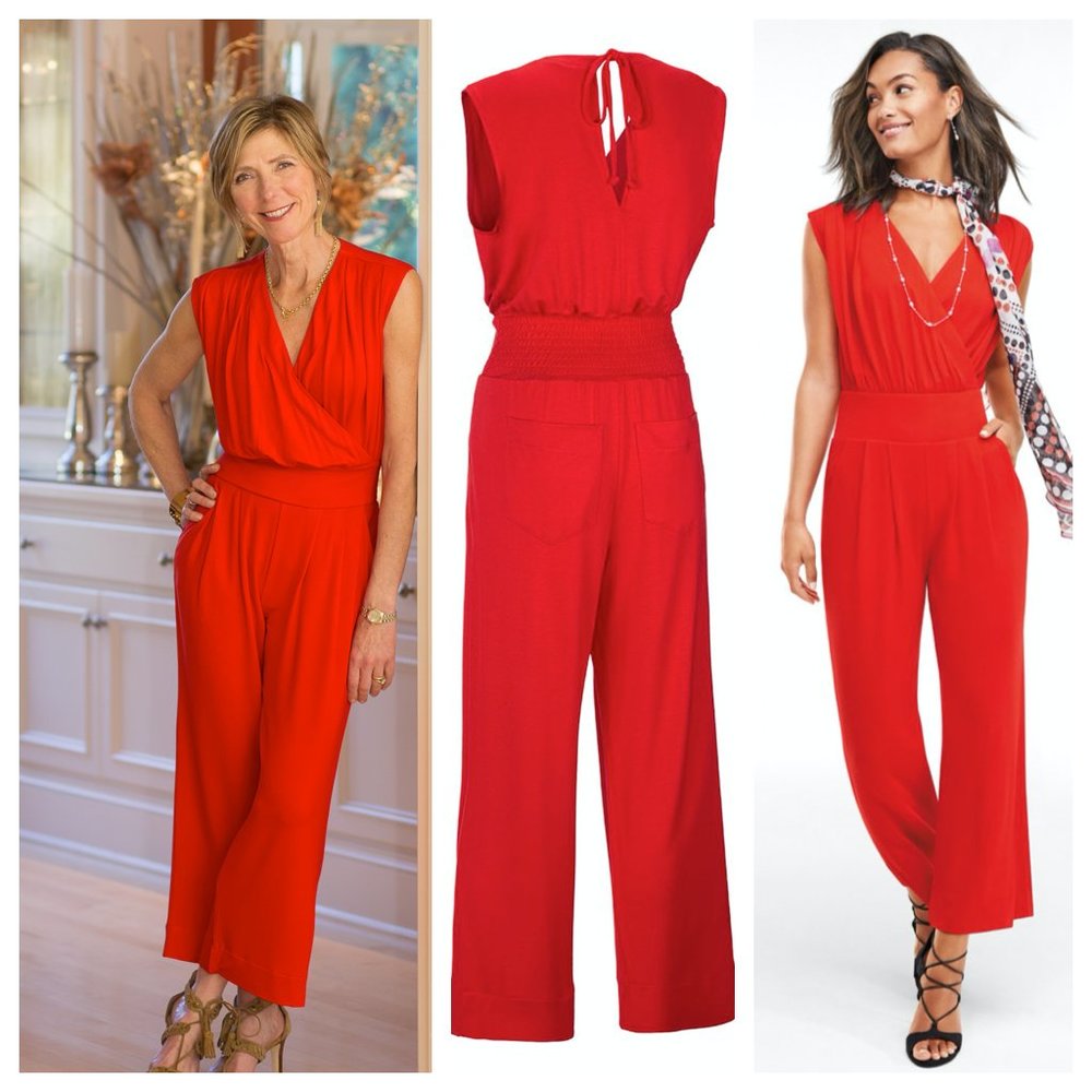 Cabi Red Uptown Jumpsuit - #5773 Size Small